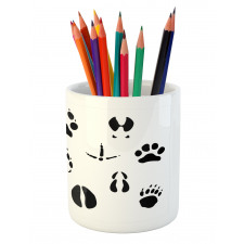 Wildlife Animal Footprints Pencil Pen Holder