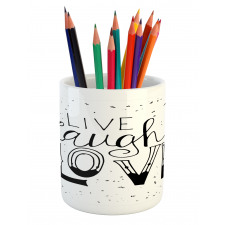 Words Hipster Pencil Pen Holder