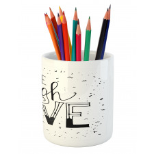 Words Hipster Pencil Pen Holder