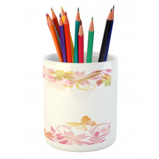 Floral Spring Wreath Pencil Pen Holder