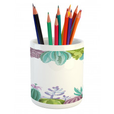 Succulents Plants Frame Pencil Pen Holder