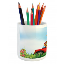 Cartoon Wildlife Animals Pencil Pen Holder