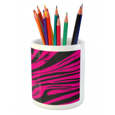 Hot Pink Zebra Skin Pencil Pen Holder