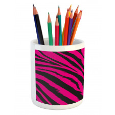 Hot Pink Zebra Skin Pencil Pen Holder