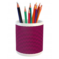 Chevron Lines Curves Pencil Pen Holder