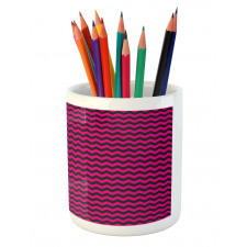 Chevron Lines Curves Pencil Pen Holder