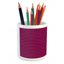 Chevron Lines Curves Pencil Pen Holder