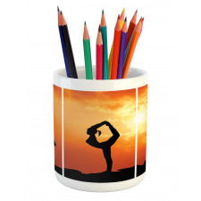 Women Practice at Sunset Pencil Pen Holder