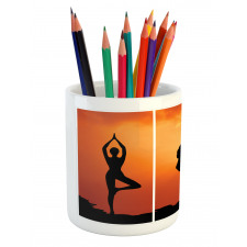 Women Practice at Sunset Pencil Pen Holder