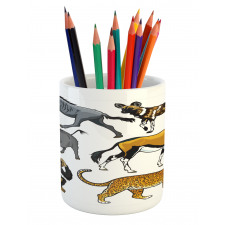 Cartoon Wild Animals Africa Pencil Pen Holder