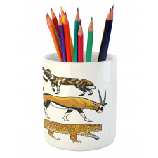 Cartoon Wild Animals Africa Pencil Pen Holder