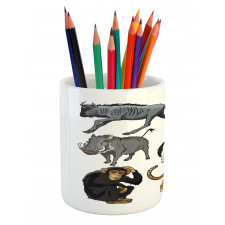 Cartoon Wild Animals Africa Pencil Pen Holder