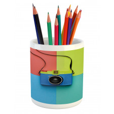 Retro Camera Hipster Pencil Pen Holder