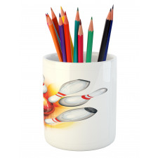 Red Ball Spread Pins Pencil Pen Holder