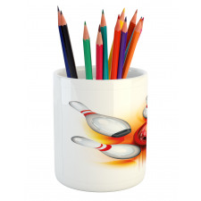 Red Ball Spread Pins Pencil Pen Holder