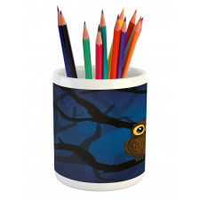 Owl on Tree Branch Pencil Pen Holder