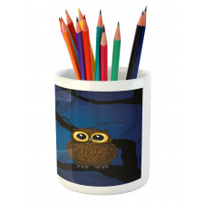 Owl on Tree Branch Pencil Pen Holder