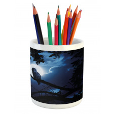 Quite Woodland Full Moon Pencil Pen Holder