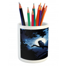 Quite Woodland Full Moon Pencil Pen Holder