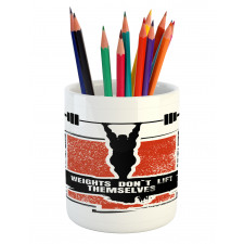 Bodybuilder Barbell Pencil Pen Holder