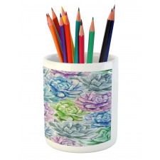 Flowers in Watercolor Pencil Pen Holder