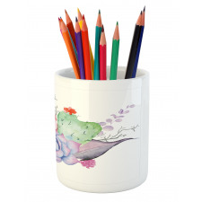 Romantic Summer Blossoms Pencil Pen Holder