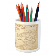 Grunge Treasure Map Pencil Pen Holder