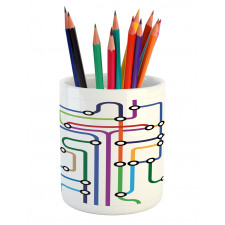 Abstract Colorful Subway Pencil Pen Holder