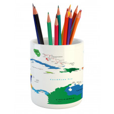 Central America Islands Pencil Pen Holder