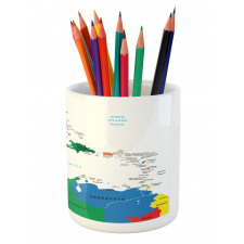 Central America Islands Pencil Pen Holder