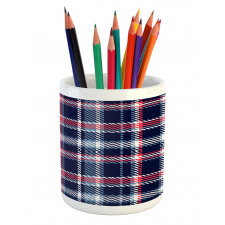 Retro Plaid Mosaic Pencil Pen Holder