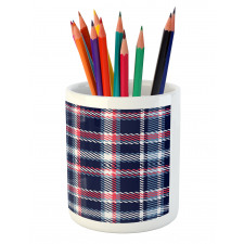 Retro Plaid Mosaic Pencil Pen Holder