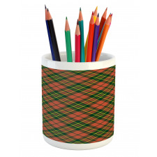 Irish Tartan Xmas Pencil Pen Holder