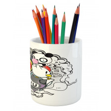 Animal Food Crazy Doodle Pencil Pen Holder