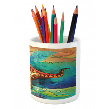 Colorful Velociraptor Pencil Pen Holder