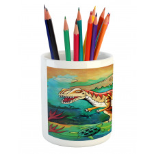 Colorful Velociraptor Pencil Pen Holder