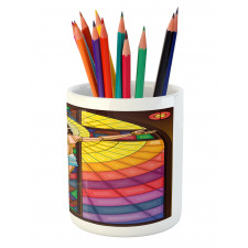 Illustration of a Scene Pencil Pen Holder