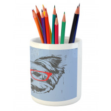 Fun Portrait Red Glasses Pencil Pen Holder