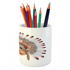 Bonnet Wearing Dog Pencil Pen Holder