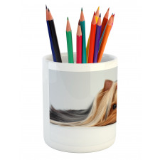 Lying Dog Ribbon Love Pencil Pen Holder