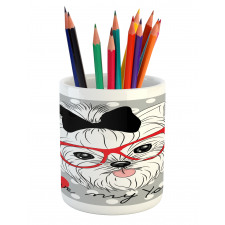 Nerd Glasses Love Heart Pencil Pen Holder