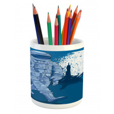 Walking on the Moon Pencil Pen Holder