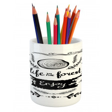 Antlers Tree Feathers Pencil Pen Holder