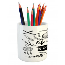 Antlers Tree Feathers Pencil Pen Holder