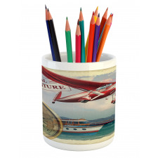 Coastline Red Plane Pencil Pen Holder