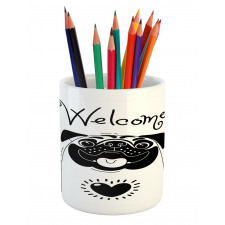 Black and White Dog Pencil Pen Holder