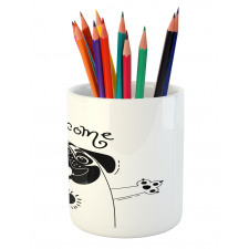 Black and White Dog Pencil Pen Holder