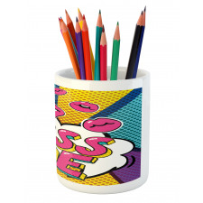 Word Bubble Pop Art Style Pencil Pen Holder