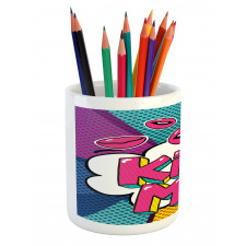 Word Bubble Pop Art Style Pencil Pen Holder