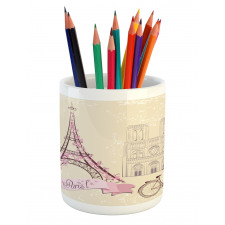 Floral Paris Eiffel Pencil Pen Holder